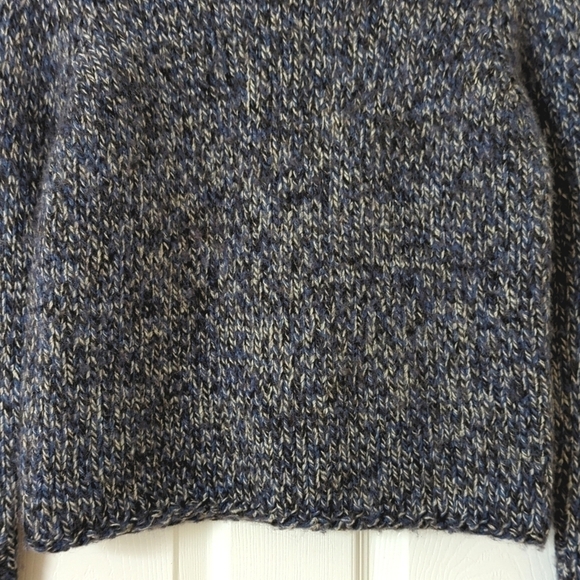Gap Y2K Vintage Chunky Wool Blend Marled Knit Turtleneck Sweater Blue Black M - Picture 6 of 10